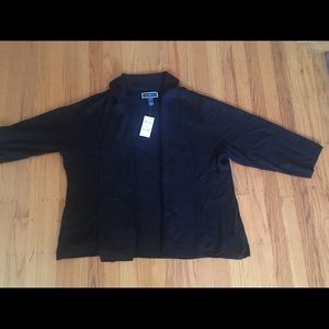 *SALE* Black Karen Scott open cardi 3/4 sleeves